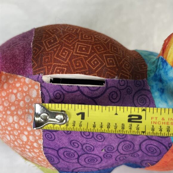 Laurel Burch Inspired Patchwork Cat Fabric & Ceramic Money Bank Bnfts Charity - Picture 11 of 11